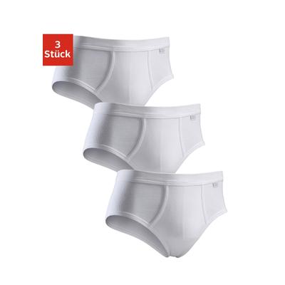 Slip CLIPPER EXCLUSIVE, Herren, Gr. 7, weiß, Feinripp, Obermaterial: 100% Baumwolle, unifarben, körpernah, Unterhosen Slip, mit Eingriff, spürbar weich und glatt - Feinripp