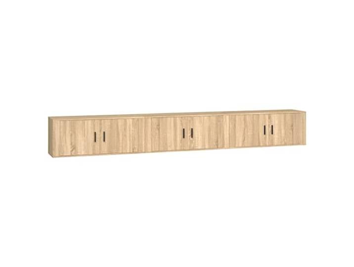 Makastle TV-Wandschrank 3er-Set Sonoma-Eiche 100x34,5x40 cm
