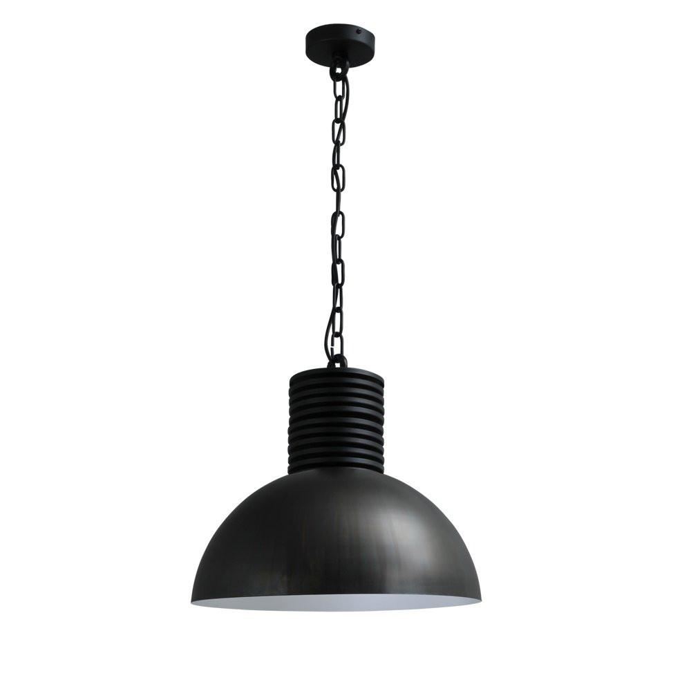 Masterlight Industriele Hanglamp Gunmetal Black Metal Dome