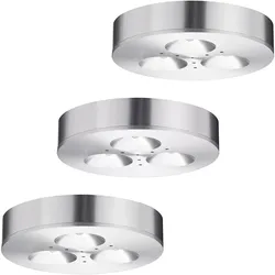 3er Set LED Möbel Einbau Strahler Aufbau Decken Leuchten Alu gebürstet Paulmann 935.46