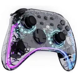 Freaks and Geeks Manette Sans Fil pour Nintendo Switch - Transparente à LED - Câble 1M (Switch), Weiteres Gaming Zubehör, Transparent