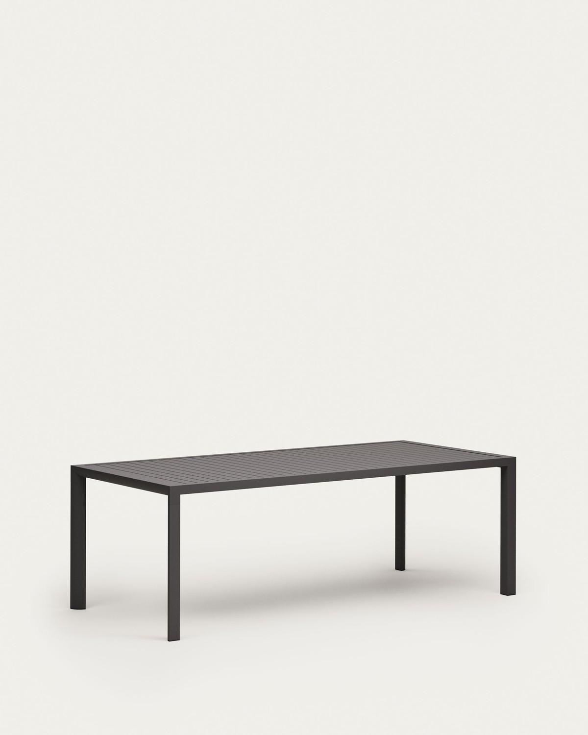 Gartentisch Culip 220 x 100 x 75 cm Aluminium Grau Tisch Esstisch Outdoor Garten
