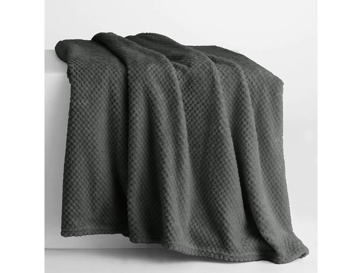 Plaid Enry 170 x 210cm Gris/Gris foncé Microfibre
