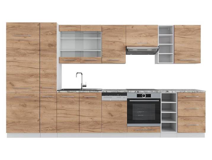 Cuisine Vicco Fame-Line Chêne doré/blanc 355cm sans PT\, Model 38683
