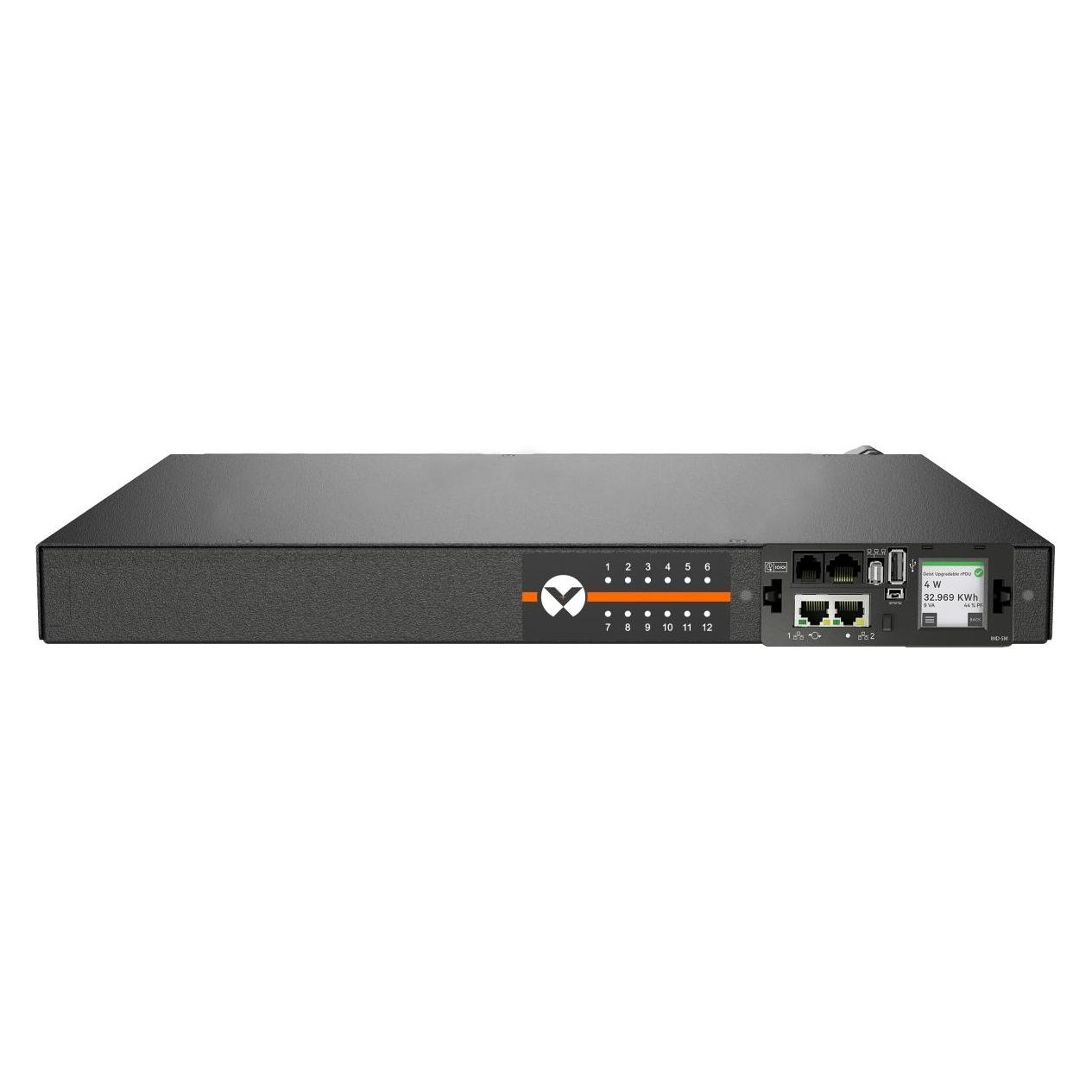 Vertiv Geist MU05M1R0-12CF17-2C20A9H00-S, Überwacht, 0U, Einphasig, Horizontal, Schwarz, LCD (VP4U21A1)