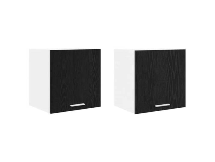 IBUQDDV Hängeschrank 2 STK. Schwarze Eiche und Weiß Holzwerkstoff Holzwerkstoff, glatte Oberfläche, viel Stauraum, rechteckige Form, Küchenutensilien, Geschirr, feucht abwischbar