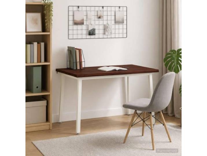HBBMGYD Esstisch aus massivem Akazienholz, 110 x 55 x 75 cm Tischplatte aus massivem Akazienholz, Beine aus verzinktem Stahl, rutschfestes Zubehör, für den Innenbereich, Esszimmer