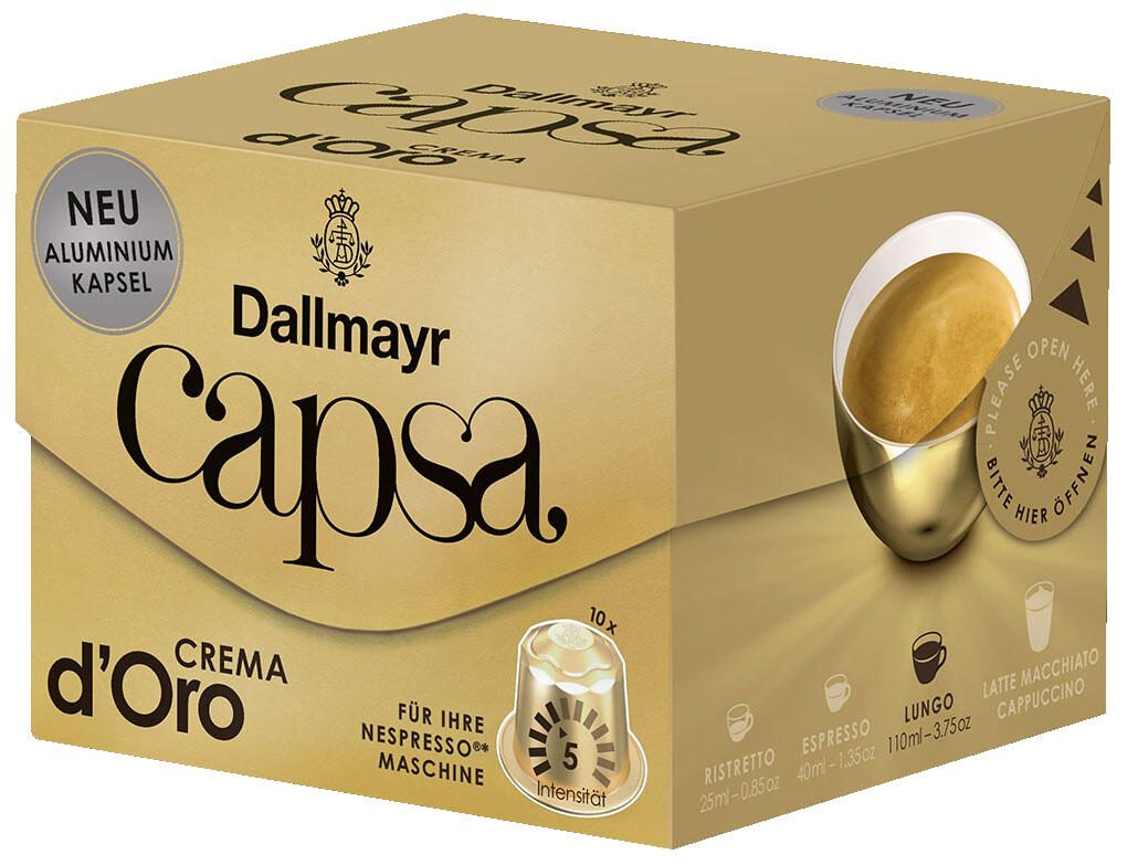 Dallmayr Capsa Crema d'Oro Kaffeekapseln, Arabicabohnen mild, 10 St. 112000000
