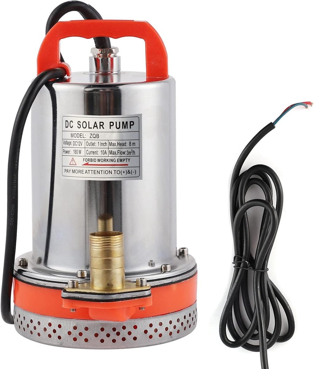 Allecto Zonne-energie Waterpomp voor Tuinirrigatie, Vijver en Zoetwatertanks, Zilver, 12V