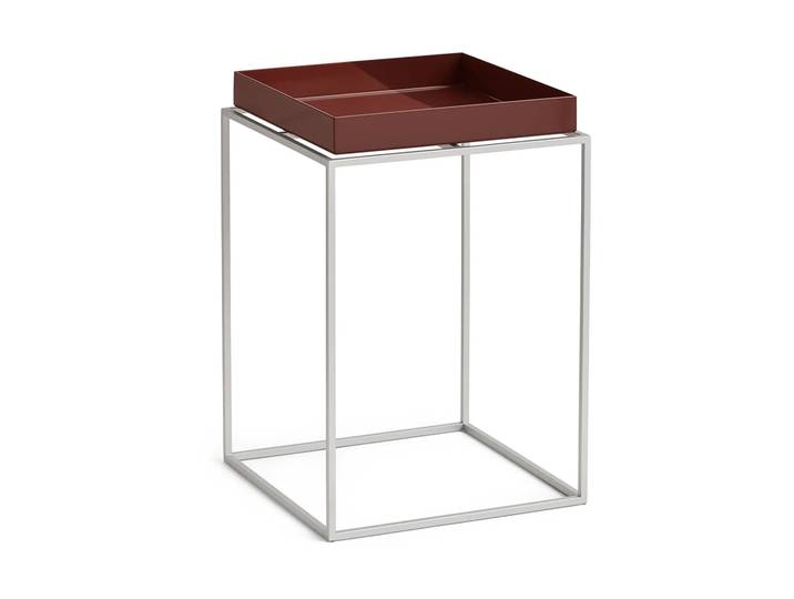 HAY Tray Table mittelhoher Beistelltisch Chocolate-Silikon grau, 30x30x44 cm