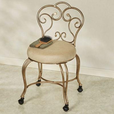 Touch of Class Lunah Vanity Chair Golden Bronze , Golden Bronze