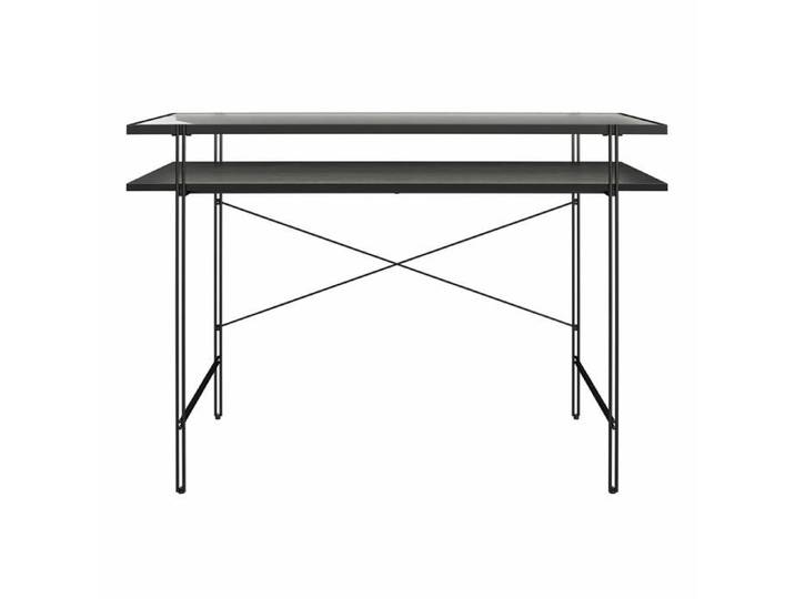 Wainwright Bureau d'ordinateur en verre transparent et cadre en métal noir