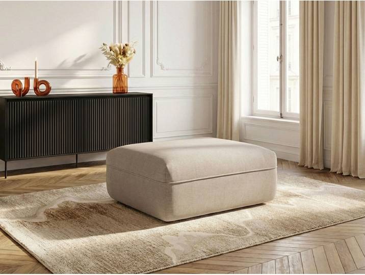 Pouf LUIGI en tissu lisse