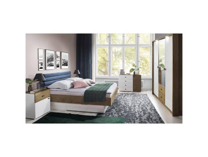 Xlmoebel Schlafzimmer-Set Stilvolles Schlafzimmer-Set mit Bett, Nachttischen und Kommode, (3-tlg., Komplett Schlafzimmer 4062292182723), Hergestellt in Europa