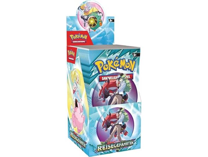 Pokémon-Sammelkartenspiel: Boosterpack-Display Karmesin & Purpur – Reisegefährten (enthält 18 Boosterpacks)