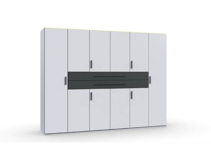 freiraum Drehtürenschrank DIGIT in WEISS + SCHWARZ - 270x208x58cm (BxHxT)