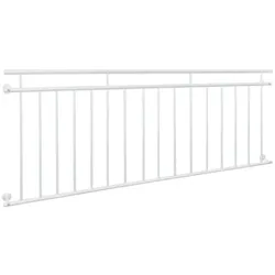 ECD Germany Französischer Balkon 90x225 cm Weiß matt | Stahlgeländer 16 Stäbe, pulverbeschichtet, Fenstergitter