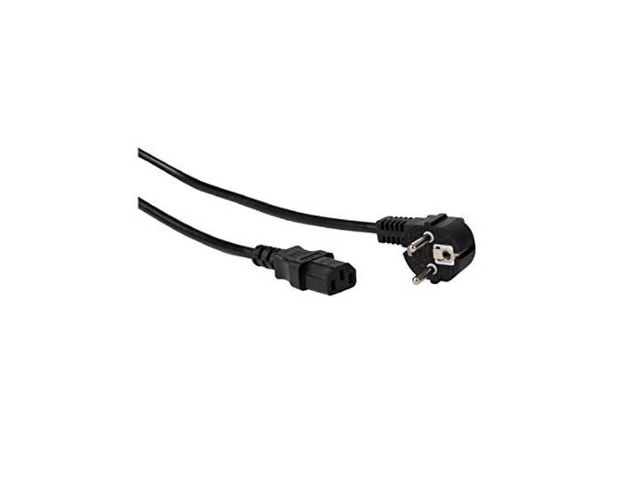 Perel Voedingskabel, H05VV-F 3G1, 2 m, 10 A/230 V, 2500 W, type E/F 90° naar C13, voor binnen, pvc, zwart