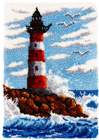 Knüpfteppich "Leuchtturm", 50 x 74,5 cm