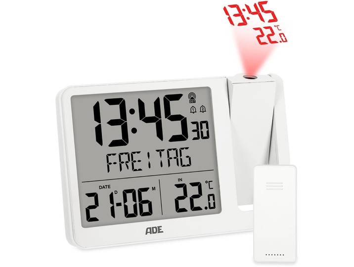 Funkuhr ADE Weiss Acrylnitril-Butadien-Styrol (ABS) Quadratisch B 10.4 cm - Funkuhr