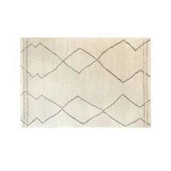 Webteppich   ¦ beige ¦ Wolle ¦ Maße (cm): B: 80