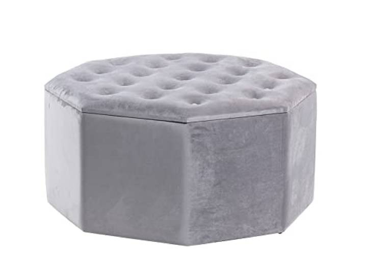 Adda Home Sitzsack, Metall/MDF/Velvet, Grau, 80 x 80 x 42 cm