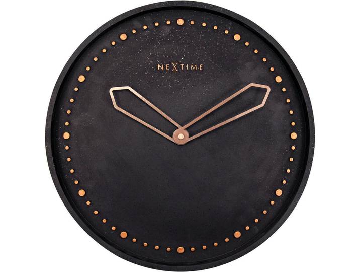 Nextime Wanduhr, Schwarz, Kunststoff, 35x35x4 cm, RoHS, CE, leises Uhrwerk, Dekoration, Uhren, Wanduhren