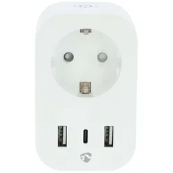 Nedis SmartLife Smart Stecker Wi-Fi | Leistungsmesser | Power Delivery 20W | Quick Charge-Technologie| Android™ / IOS | Kein HUB erforderlich
