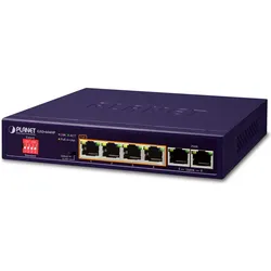 Planet GSD-604HP Switch (6 Ports), Netzwerk Switch, Schwarz