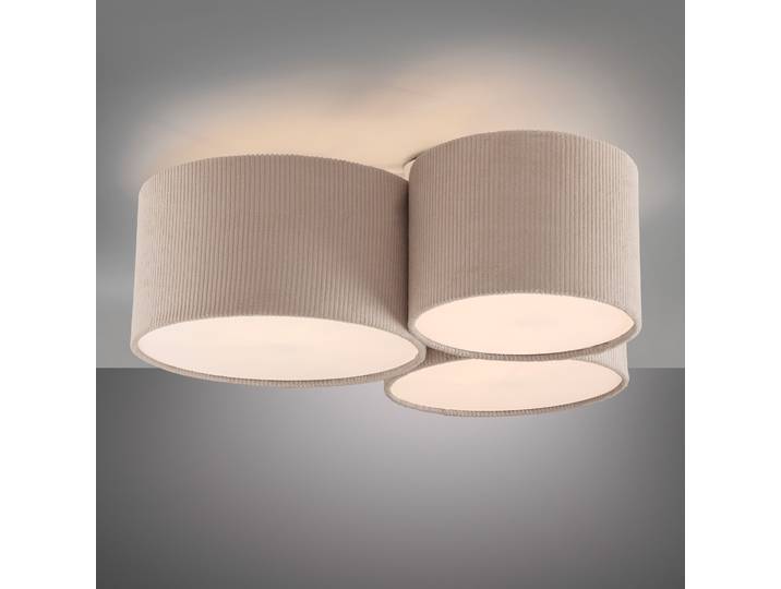 Plafonnier 56 x 21 x 67cm Beige 3 Velours côtelé E27