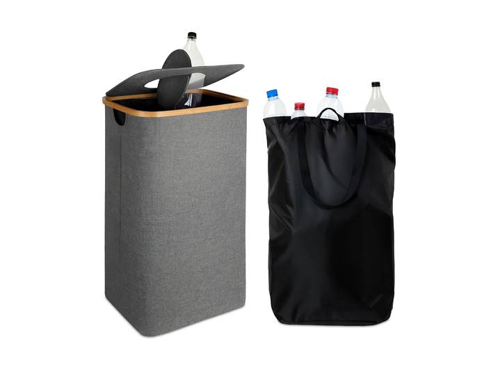 Flaschen Sammelbehälter 100l Hellbraun-Grau