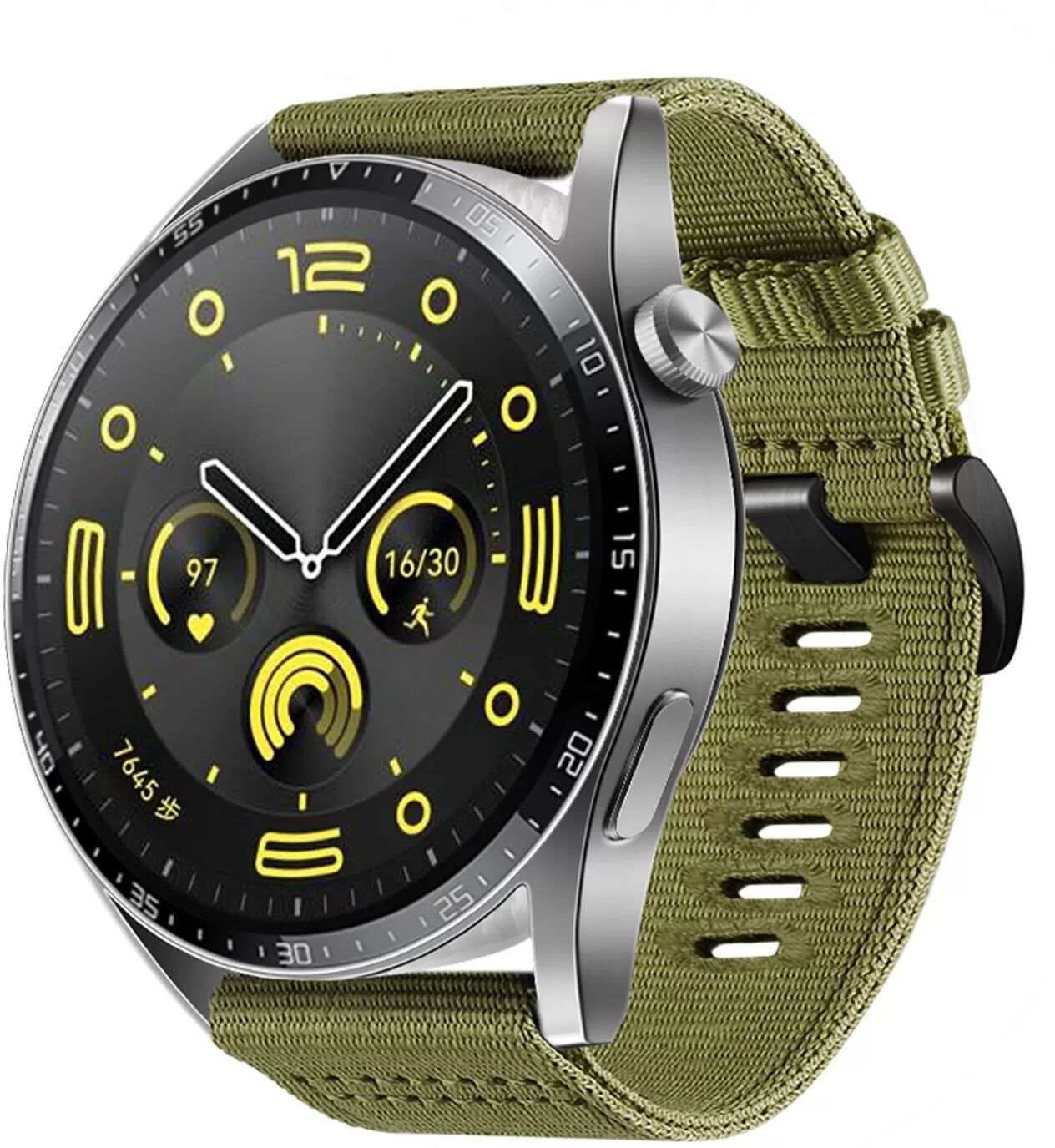 INF Nylon Ersatzarmband kompatibel mit Huawei Watch GT6/GT4/GT5 Pro/GT3/GT2 - Atmungsaktives gewebtes Armband Grün