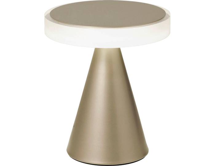 Fabas Luce Led-Tischleuchte Neutra, Goldfarben, Metall, Kunststoff, 20 cm, ISO 9001, Touch (on/off), gleichmäßige Lichtverteilung, Lampen & Leuchten, Innenbeleuchtung, Tischlampen