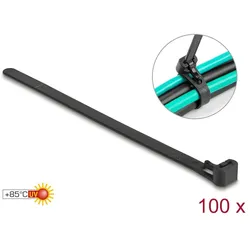 DeLOCK Kabelbinder wiederverwendbar hitzebeständig L 150 x B 7,5 mm 100 Stück schwarz