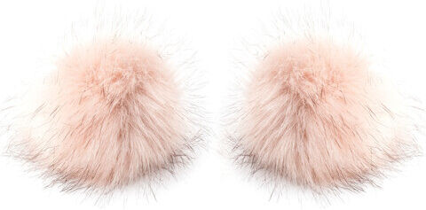 buttinette Fellimitat-Bommel, rosé, Größe: 12 cm Ø