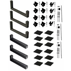 Wattstone  PV-Aufständerung  10°  und  10°  XL  für  4  oder  2  PV-Module  Set  inkl.  Zubehör  Reihenaufbau