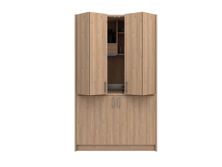 Multimo Pantryküche Multimo Vento Miniküche mit Schiebetüren für Studio-Apartments, Schiebetüren