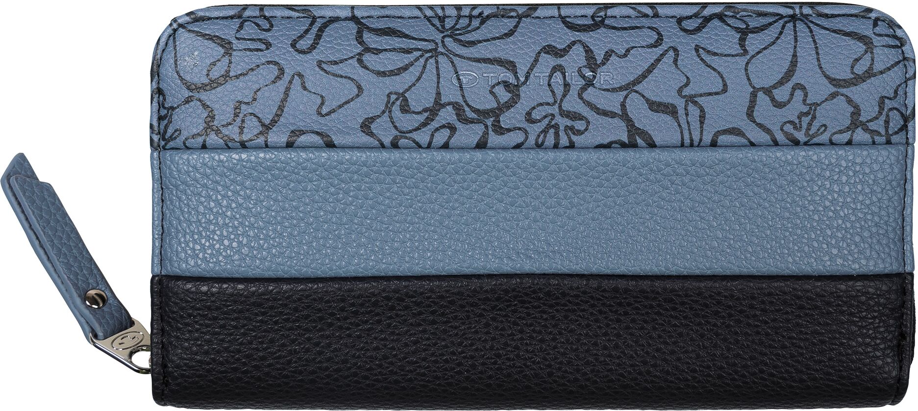 Geldbörse TOM TAILOR "Ellen", Damen, blau kombiniert, Lederimitat, gepflegt, kontrastfarbene Details, mehrfarbig, Kleinlederwaren Geldbörse, Damen Portemonnaie mit schönem Color Blocking blau kombiniert Einheitsgröße