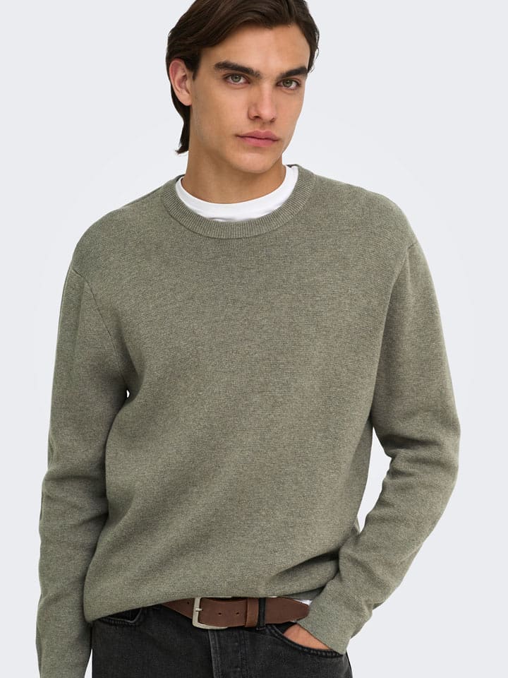 ONLY & SONS Pullover "Sting" in Khaki - S