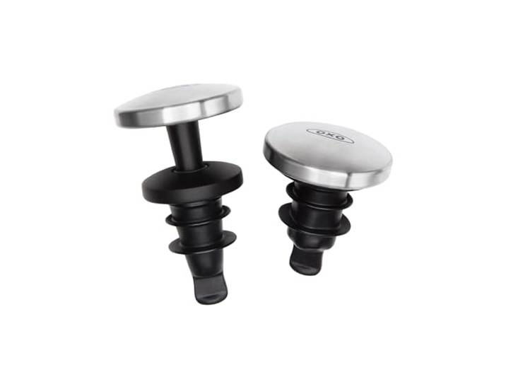 OXO Steel Weinflaschenverschluss-Set aus Stahl, auslaufsicher