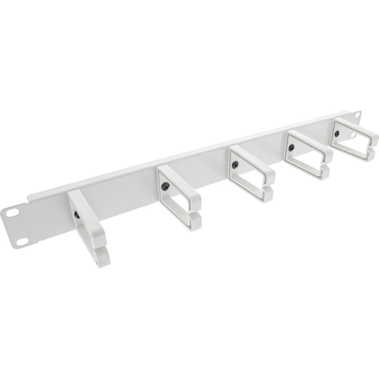 InLine 19" Kabelführungspanel, 5 kleine Bügel, RAL 7035, grau