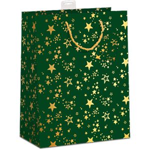 Böttcher-AG Geschenktüte 7522-2411-J, Sterne, Geschenktasche Jumbo, 33 x 45cm, grün