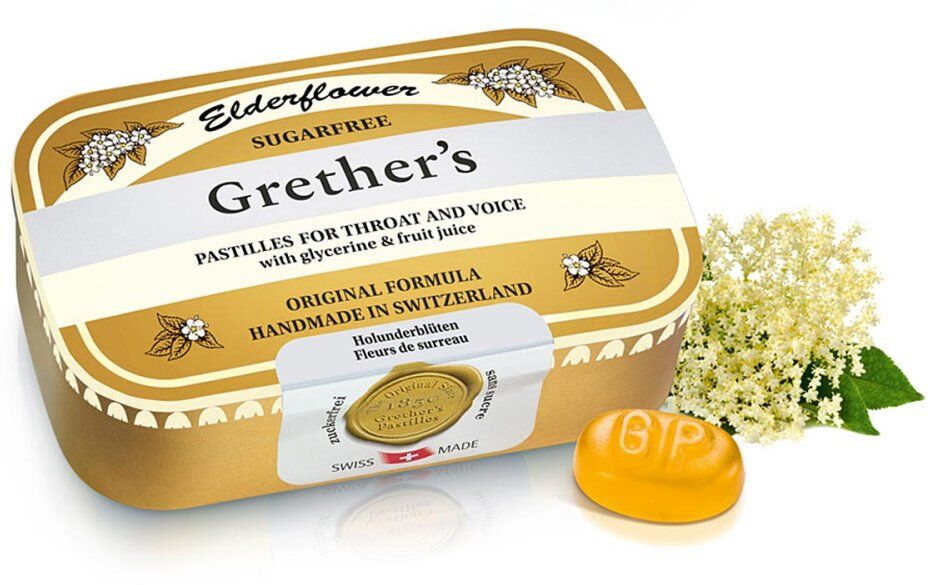 Grethers Elderflower zuckerfrei Pastillen 110g