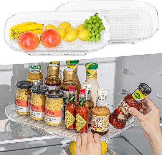 Dailygoods Antislip Draaitafel voor Keukenorganisatie en Koelkast, Transparant, Diameter: 40 cm
