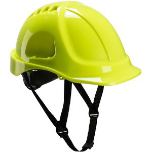 Portwest Schutzhelm Endurance Plus PS54, EN 397, EN 50365, mit 6-Punkt-System & Kinnriemen, Größe 56-63, gelb