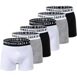 JACK AND JONES JACK&JONES Herren Boxer Shorts, 6er Pack - SENSE TRUNKS, Baumwoll-Stretch, Größe XL in Schwarz Schwarz