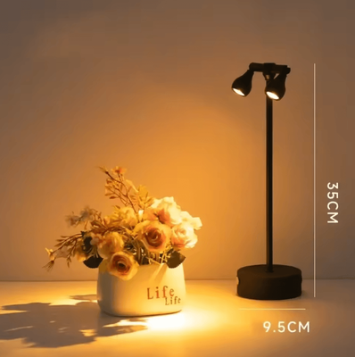 Inspire Curations Retro Rechargeable LED Touch Desk Lamp High Pole Spotlight Table Light black 2