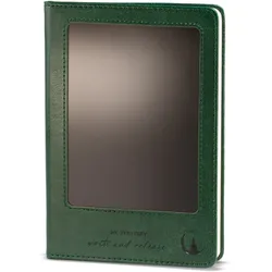 A5 Intention Note Book - LCD Wipe Screen - Green Leather Effect - 160 Pages