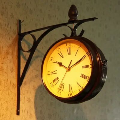 Daily Deals Depot Double Sided Antique Wall Clock European Style, Classic Wall Hanging Clock For Outdoor Living Room Decoration Double Sided Antique Wall Clock European Style, Classic Wall Hanging Clock For Outdoor Living Room Decoration