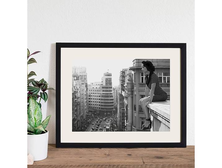 Tableau déco Vintage City Cadre : hêtre massif verni Revêtement : plexiglas Multicolore 52 x 42cm